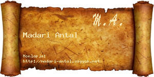 Madari Antal névjegykártya